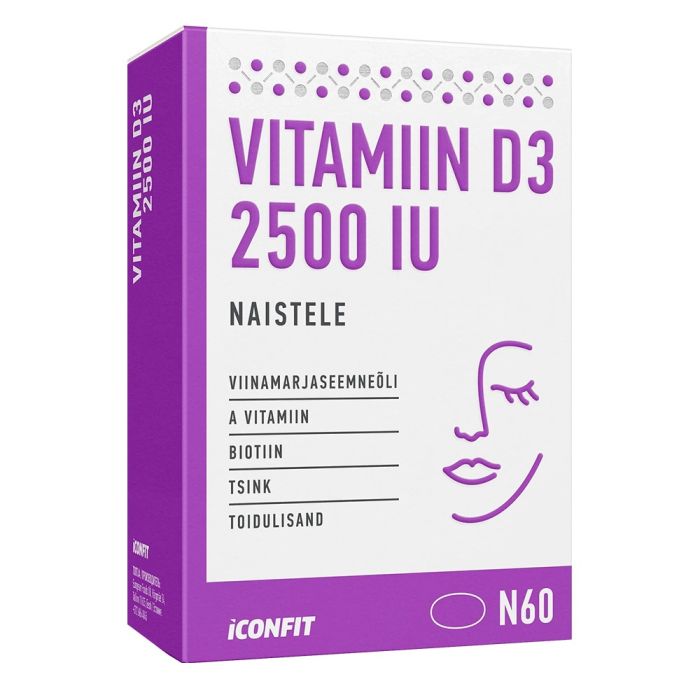 Vitamiin D3 Naistele 2500 IU 60tk | andbeauty.ee